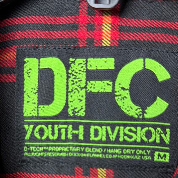 Dixxon X Meshuggah Immutable Flannel Shirt DFC Youth SZ M Black Red Orange NWOT - Picture 3 of 9